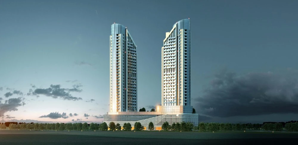 Новая резиденция Cloud Towers с бассейнами и панорамным видом, в районе JVT, в центре Дубая, ОАЭ Новая резиденция Cloud Towers с бассейнами и панорамным видом, в районе JVT, в центре Дубая, ОАЭ