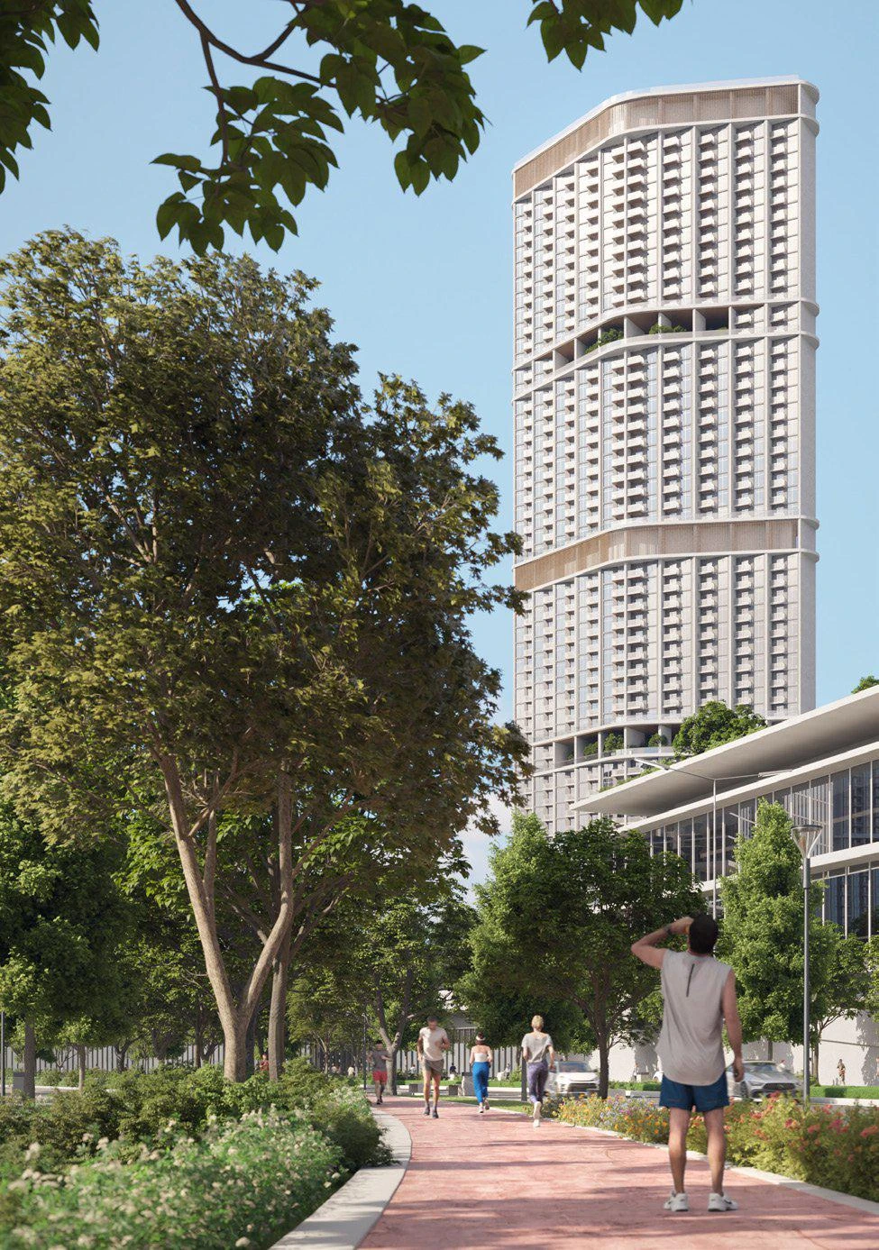 Новая высотная резиденция 360 Riverside Crescent с бассейнами и ресторанами рядом с центром города, Nad Al Sheba 1, Дубай, ОАЭ