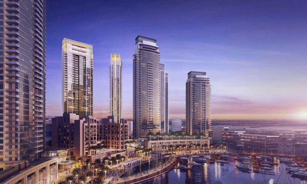 Элитные апартаменты с панорамным видом в резиденции Creekside 18 с бассейнами и тренажерным залом рядом с гаванью, Dubai Creek Harbour, ОАЭ