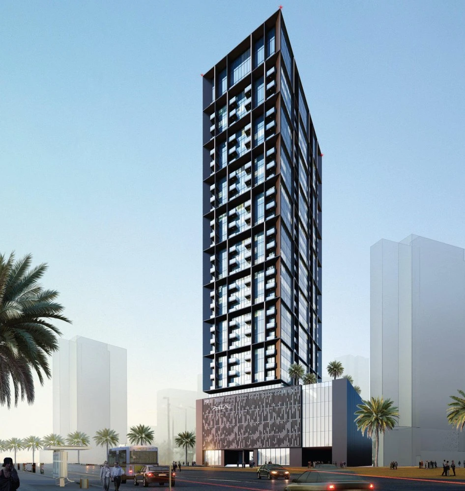 Комплекс меблированных апартаментов Altai Tower с бассейном и тренажерным залом, JVT, Дубай, ОАЭ Комплекс меблированных апартаментов Altai Tower с бассейном и тренажерным залом, JVT, Дубай, ОАЭ