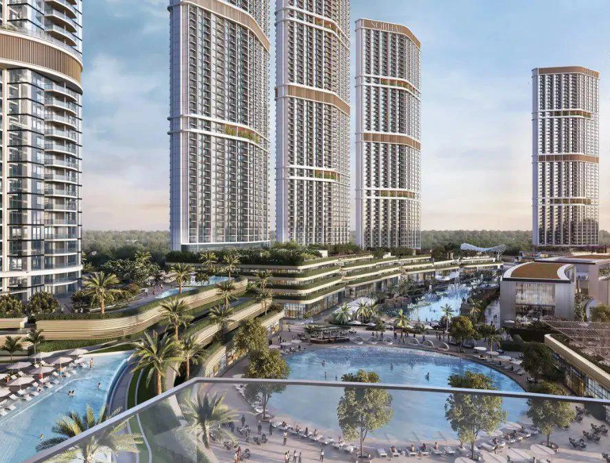 Новая высотная резиденция Skyscape Avenue с бассейном и тренажерными залами рядом с полями для гольфа, Nad Al Sheba 1, Дубай, ОАЭ Новая высотная резиденция Skyscape Avenue с бассейном и тренажерными залами рядом с полями для гольфа, Nad Al Sheba 1, Дубай, ОАЭ