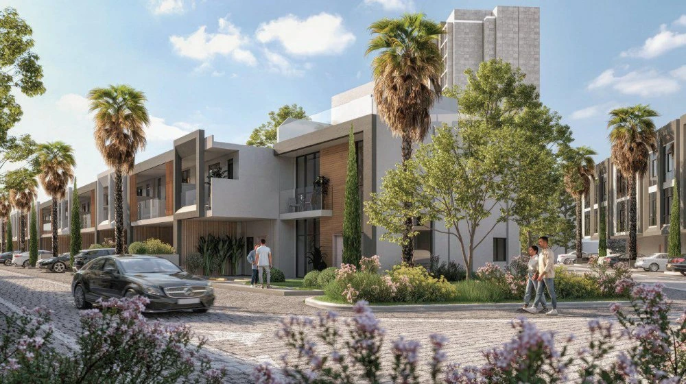 Новый комплекс таунхаусов Verdana Residence 4 с бассейнами и зонами отдыха в центральном районе Дубая, Dubai Investment Park, ОАЭ Новый комплекс таунхаусов Verdana Residence 4 с бассейнами и зонами отдыха в центральном районе Дубая, Dubai Investment Park, ОАЭ