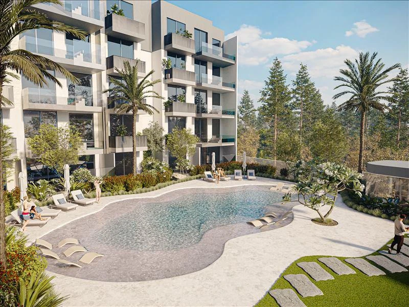 Новая малоэтажная резиденция Beverly Residence 2 с бассейном и зонами отдыха, JVT, Дубай, ОАЭ Новая малоэтажная резиденция Beverly Residence 2 с бассейном и зонами отдыха, JVT, Дубай, ОАЭ