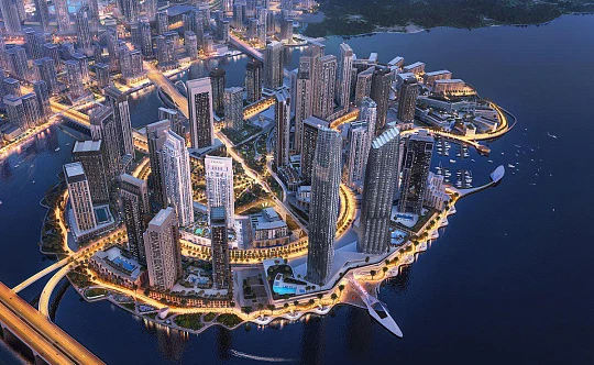 Новые апартаменты в престижном жилом комплексе Creek Rise Towers на острове в Dubai Creek Harbour, ОАЭ