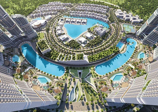 Новая высотная резиденция 330 Riverside Crescent рядом с международным аэропортом и центром города, Nad Al Sheba 1, Дубай, ОАЭ