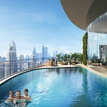 Жилой комплекс с бассейнами, аква-тренажерами и смотровой площадкой, Business Bay, Дубай, ОАЭ