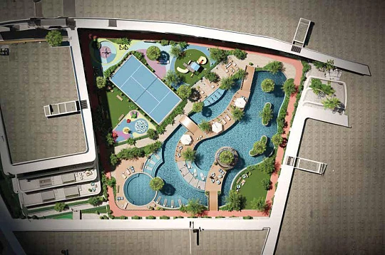 Новая резиденция Oxford 10 с бассейном и спа, JVC, Дубай, ОАЭ