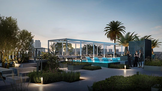 Жилой комплекс с бассейнами и итальянской мебелью, в тихом зелёном районе JVС, Дубай, ОАЭ