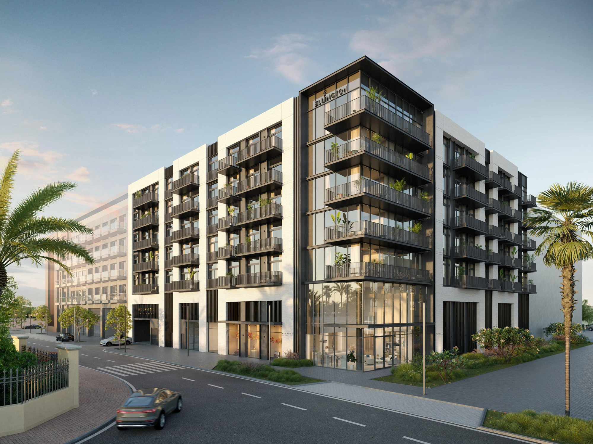 Современный жилой комплекс Belmont Residences в тихом и спокойном районе с парками и школами, JVT, Дубай, ОАЭ Современный жилой комплекс Belmont Residences в тихом и спокойном районе с парками и школами, JVT, Дубай, ОАЭ