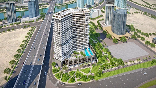 Жилой комплекс Paragon с бассейнами, кинотеатром и площадками для фитнеса, с видом на парк и водный канал, Business Bay, Дубай, ОАЭ