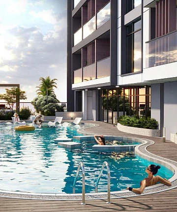 Новая высотная резиденция Q Gardens Aliya с бассейнами и бизнес-залом, JVC, Дубай, ОАЭ
