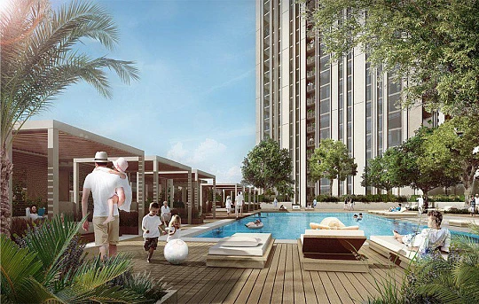 Апартаменты с видом на гавань и большой парк в жилом комплексе Harbour Gate с бассейнами и тренажерным залом, Creek Harbour, Дубай, ОАЭ