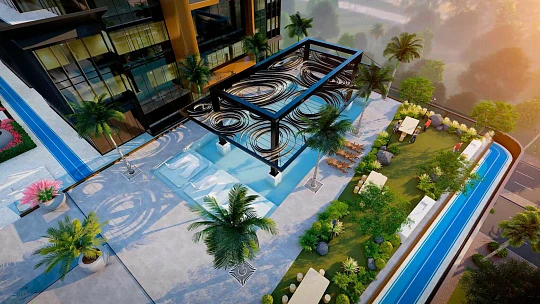 Новый высотный комплекс апартаментов с собственными бассейнами Volga Tower, JVT, Дубай, ОАЭ