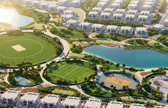 Новый комплекс таунхаусов Natura с бассейном, спа-центром и зелеными зонами, Damac Hills 2, Дубай, ОАЭ