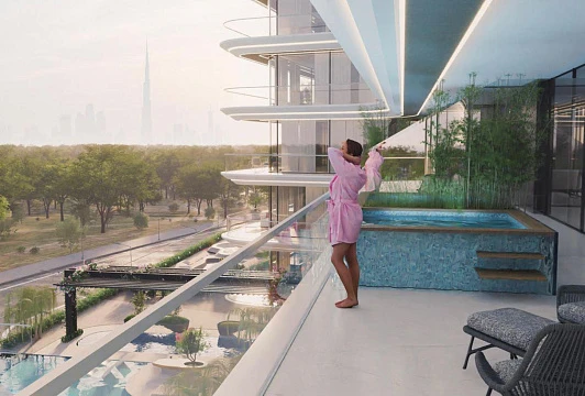 Новые апартаменты с собственными бассейнами и панорамными видами в резиденции Golf Views, Dubai Sports City, Дубай, ОАЭ