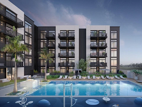 Современный жилой комплекс Belmont Residences в тихом и спокойном районе с парками и школами, JVT, Дубай, ОАЭ