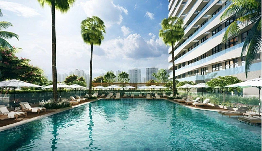 Новая резиденция Adeba с бассейном и спа-центром недалеко от аэропорта, Al Jaddaf, Дубай, ОАЭ