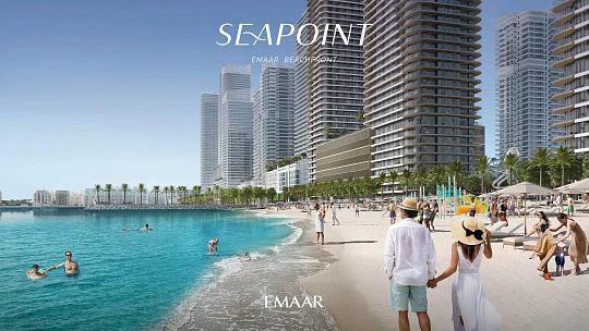 Современная резиденция Seapoint с пляжем и выходом на набережную, Emaar Beachfront, Дубай, ОАЭ