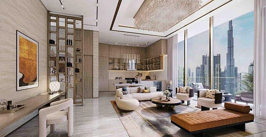 Новая высотная резиденция St Regis Residences с конференц-залом и инфинити-бассейнами, Downtown Dubai, Дубай, ОАЭ