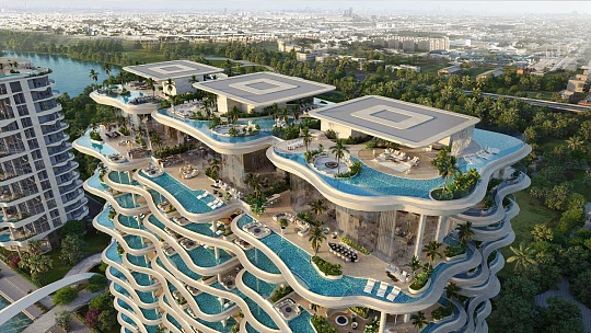 Новая элитная резиденция Casa Canal с бассейном, спа-центром и круглосуточной охраной, Safa Park, Дубай, ОАЭ