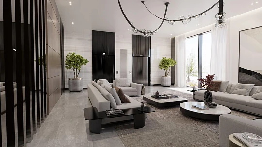 Современные апартаменты с частными бассейнами, в многоэтажном жилом комплексе с развитой инфраструктурой, JVC, Дубай, ОАЭ