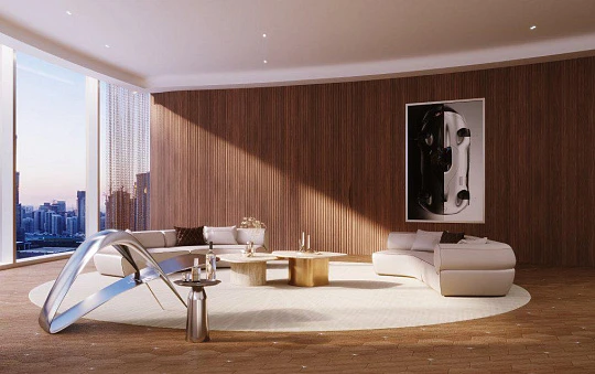 Новая высотная резиденция Mercedes Benz Residence с бассейнами в центре Downtown Dubai, ОАЭ