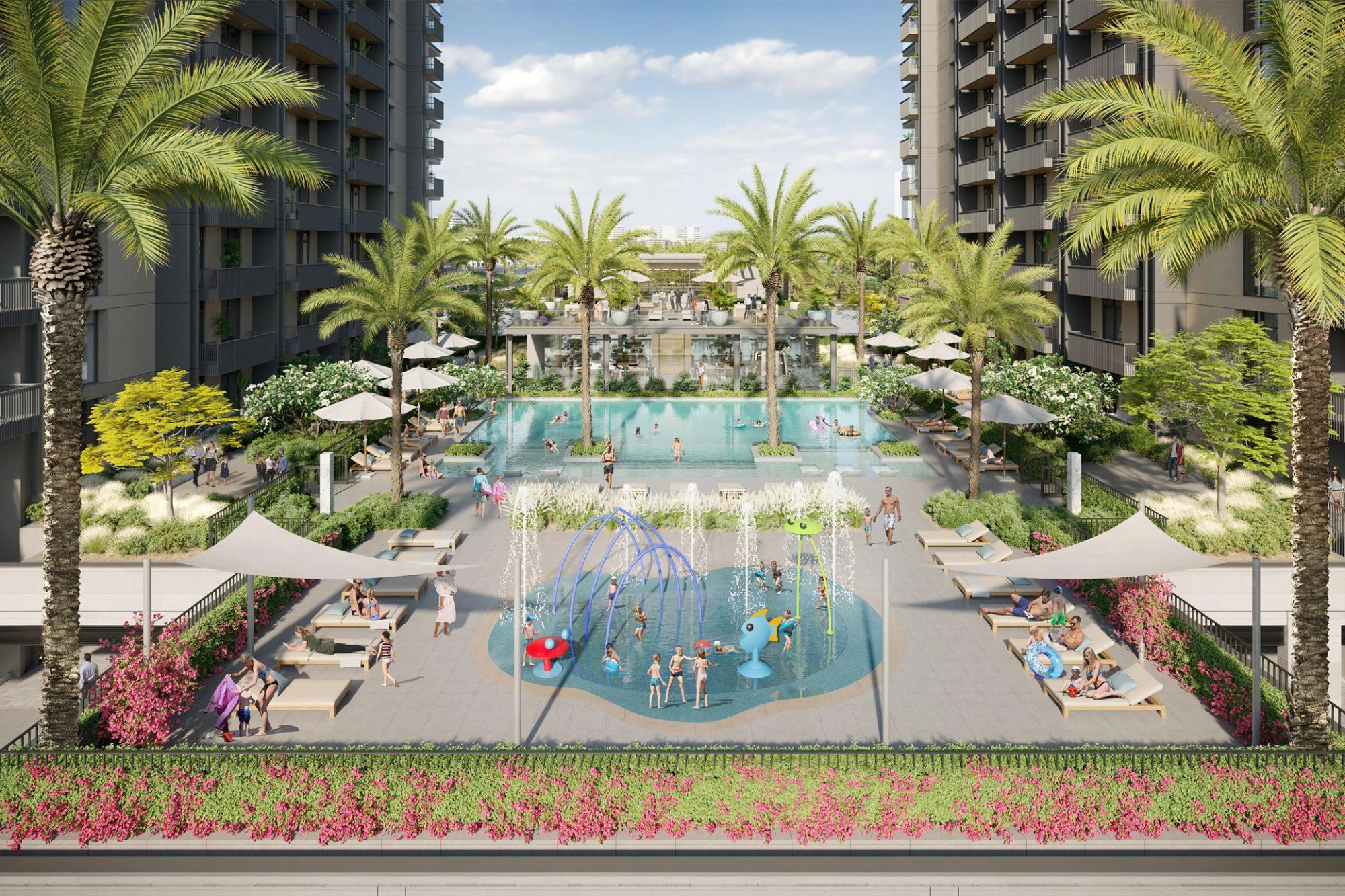 Новая резиденция KENSINGTON WATERS с бассейнами, зонами отдыха и парком, Nad Al Sheba 1, Дубай, ОАЭ