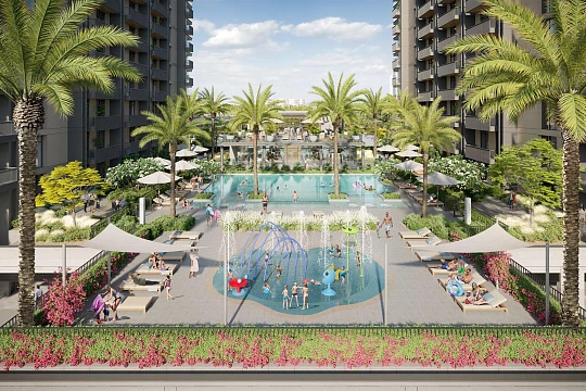 Новая резиденция KENSINGTON WATERS с бассейнами, зонами отдыха и парком, Nad Al Sheba 1, Дубай, ОАЭ