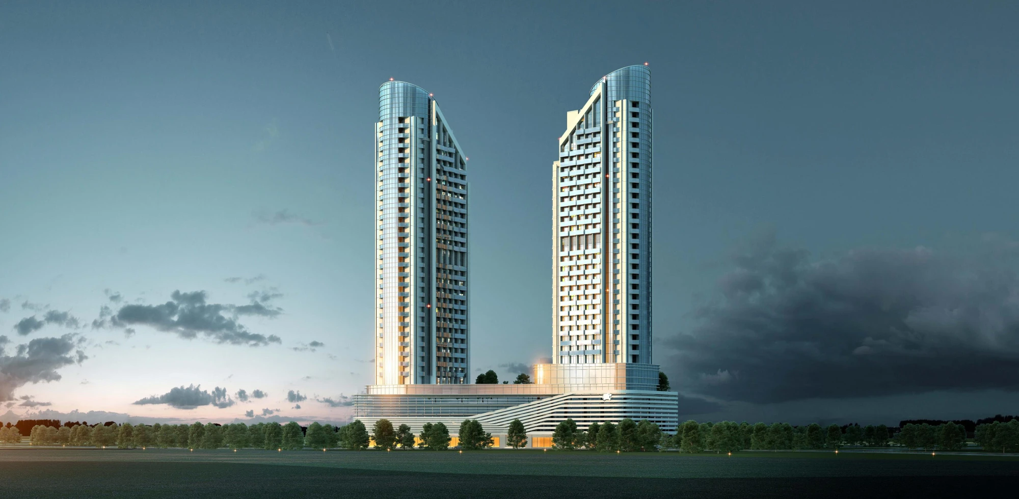 Новая резиденция Cloud Towers с бассейнами и панорамным видом, в районе JVT, в центре Дубая, ОАЭ Новая резиденция Cloud Towers с бассейнами и панорамным видом, в районе JVT, в центре Дубая, ОАЭ