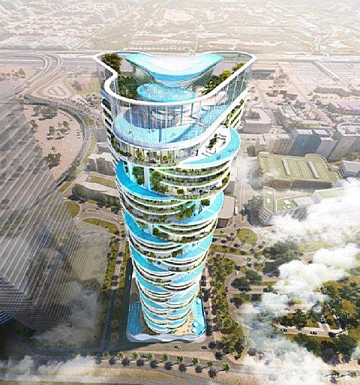 Новая высотная резиденция Damac Casa с бассейнами и садами, Dubai Media city, Дубай, ОАЭ