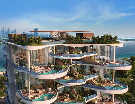 Элитная резиденция One Crescent Palm с круглосуточной охраной, пляжем и спа-центром, Palm Jumeirah, Дубай, ОАЭ