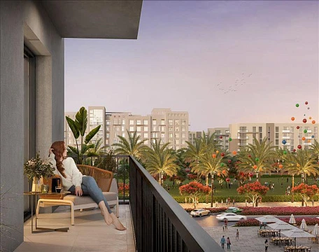 Новая резиденция Grove on the Park с бассейном и детскими площадками, Town Square, Дубай, ОАЭ