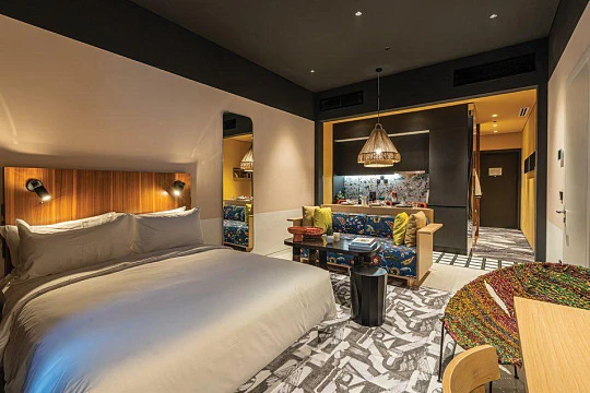 Меблированные апартаменты с полным обслуживанием в новой резиденции Mama Shelter Residence, район Business Bay, Дубай, ОАЭ