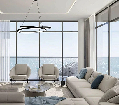 Новая резиденция на берегу моря Anwa Aria с бассейном и панорамным видом рядом с Джумейра-Бич, Maritime City, Дубай, ОАЭ