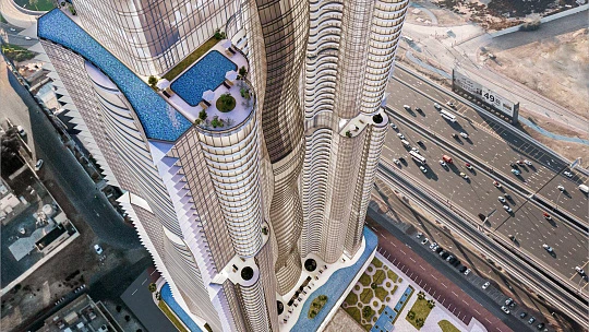 Высотная резиденция Al Habtoor Tower с бассейном и зоной отдыха, Business Bay, Дубай, ОАЭ